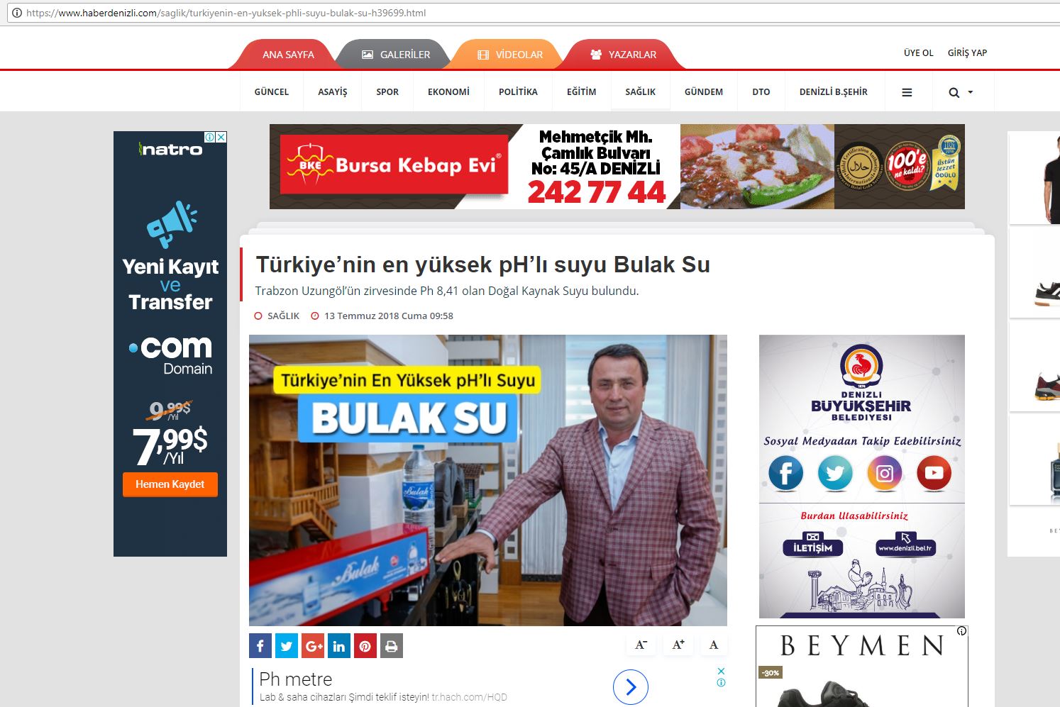 Basın: Türkiye'nin En Yüksek pH'lı Suyu Uzungöl'de Bulundu